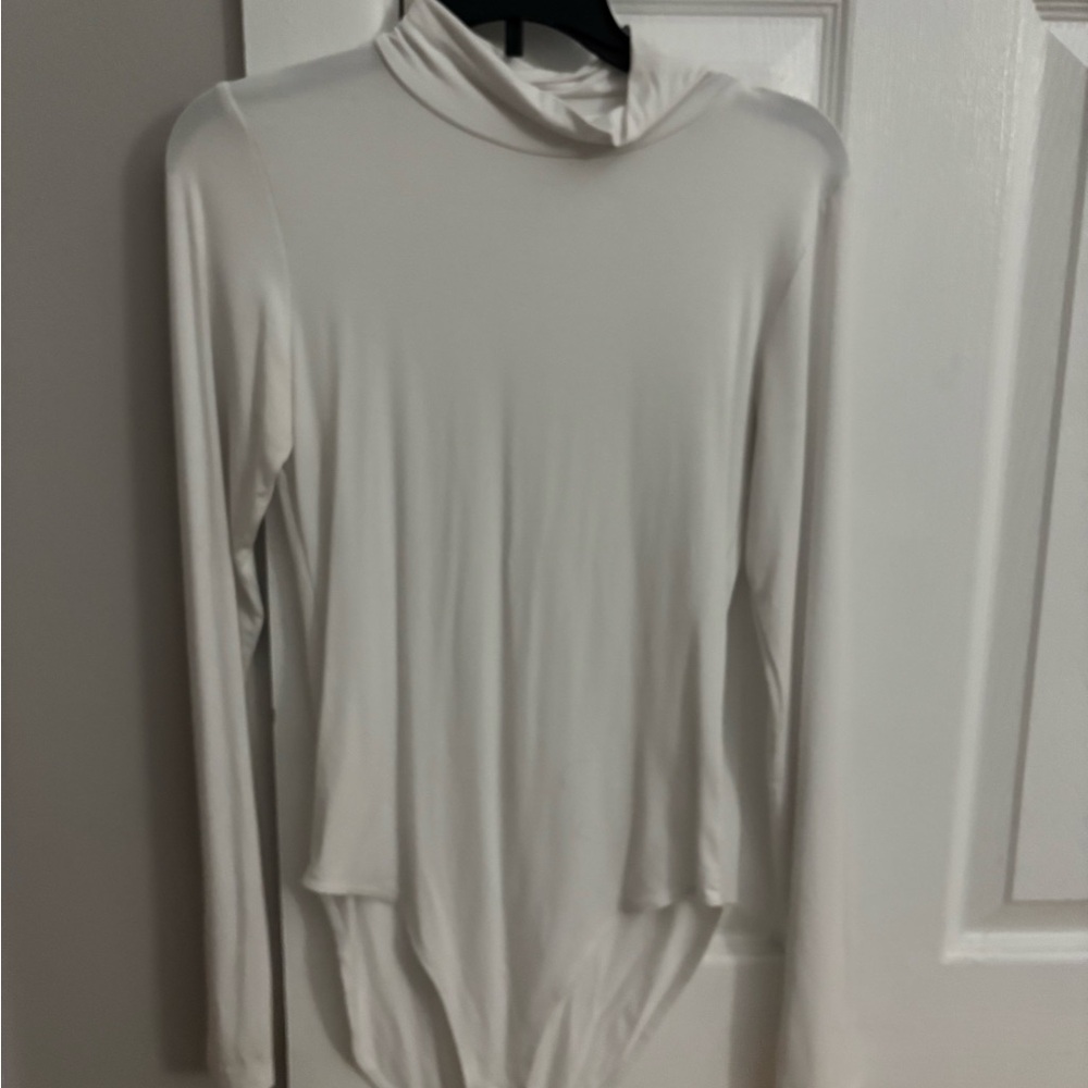 White Long Sleeve Turtleneck Bodysuit